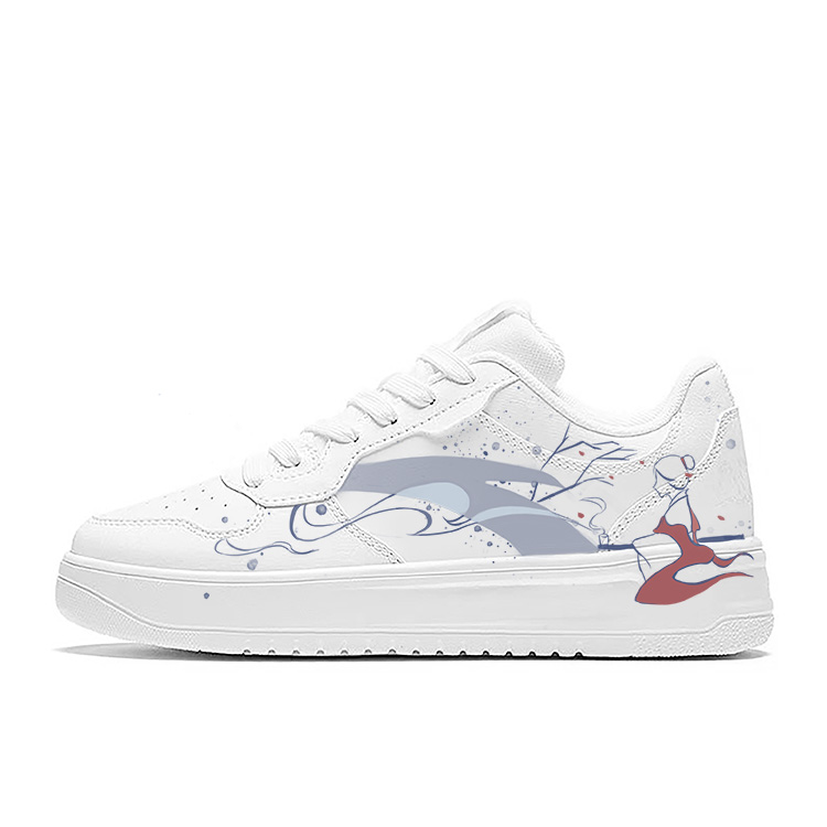 Anta Relaxed Slip Resistant, Abrasion Resistant, Breathable Low Top Skateboard Shoes Unisex White
