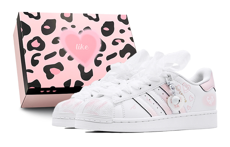 Adidas Originals Superstar Series Low-Top Skateboard Shoes Unisex Pink White