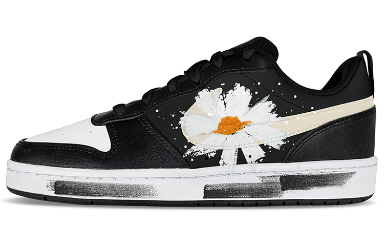 Nike Court Borough Low 2 Low Top Skateboard Shoes GS Black White