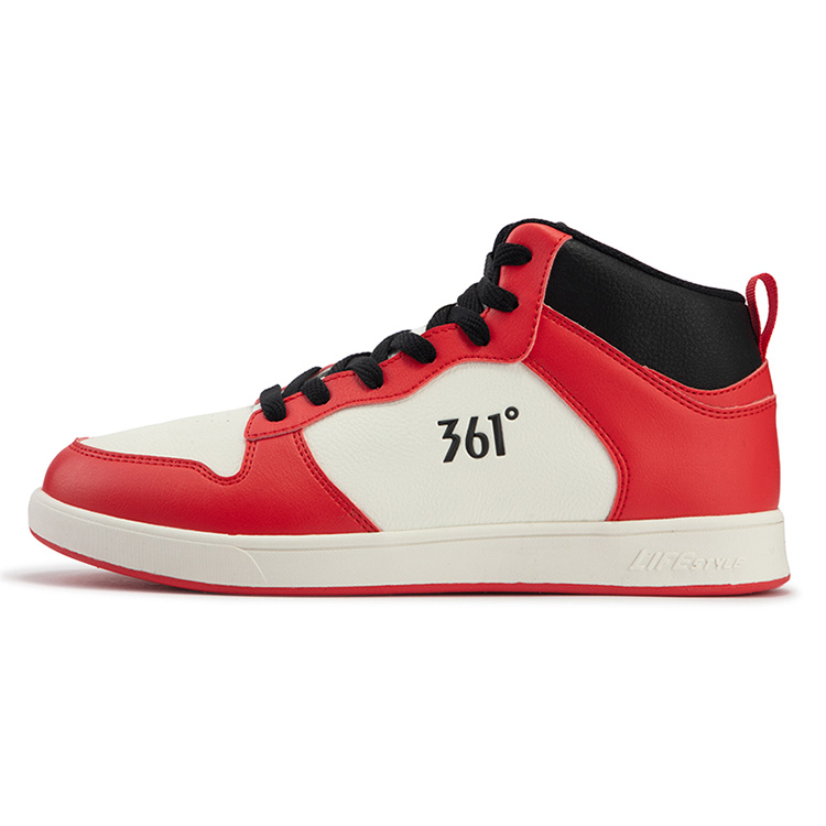 361° Air Force One Anti Slip Wear Resistant Mid Top Skateboard Shoes Men's Sparrow Flower Red