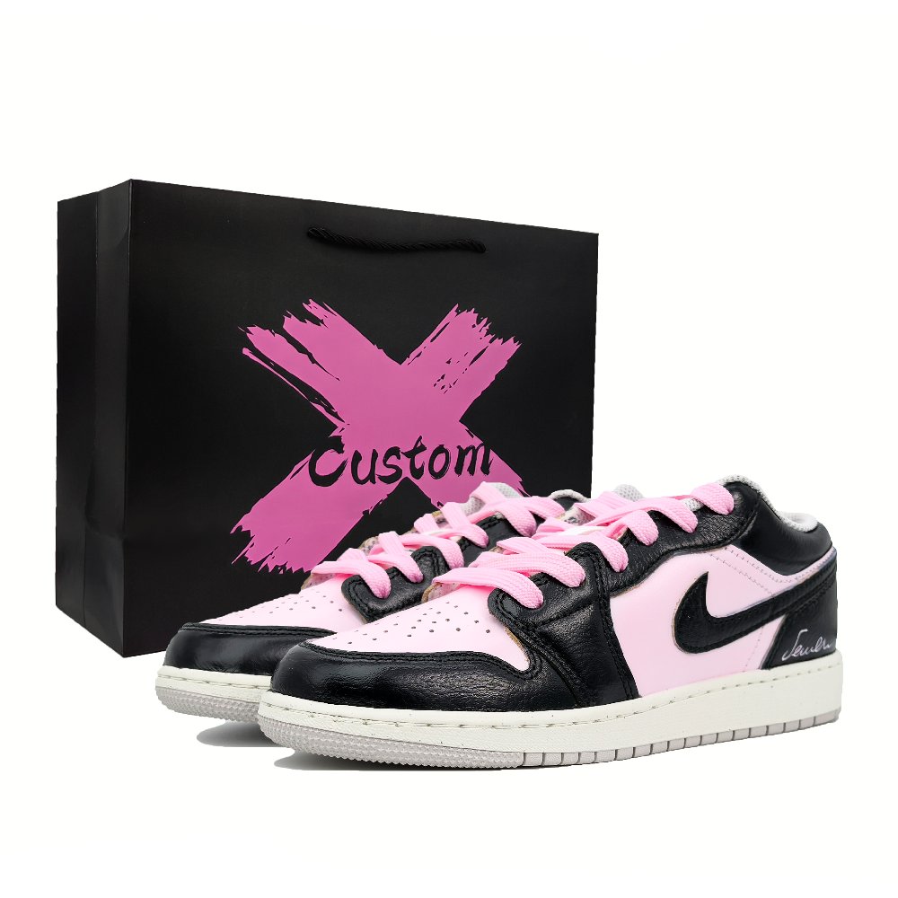 Jordan Air Jordan 1 Abrasion Resistant Low Top Vintage Basketball Shoes Women's Pink