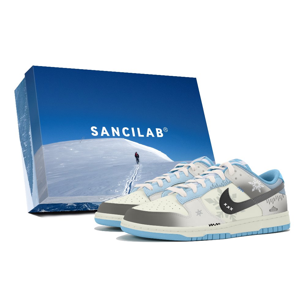 Nike Dunk Anti-Slip Wear-Resistant Low-Top Skateboard Shoes Unisex Blue Gray