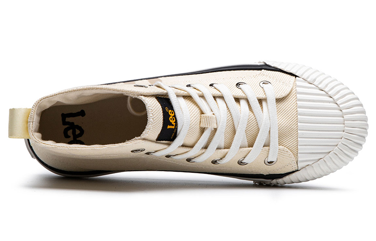 Lee Breathable Lightweight Height Increasing High-Top Canvas Shoes Unisex Beige