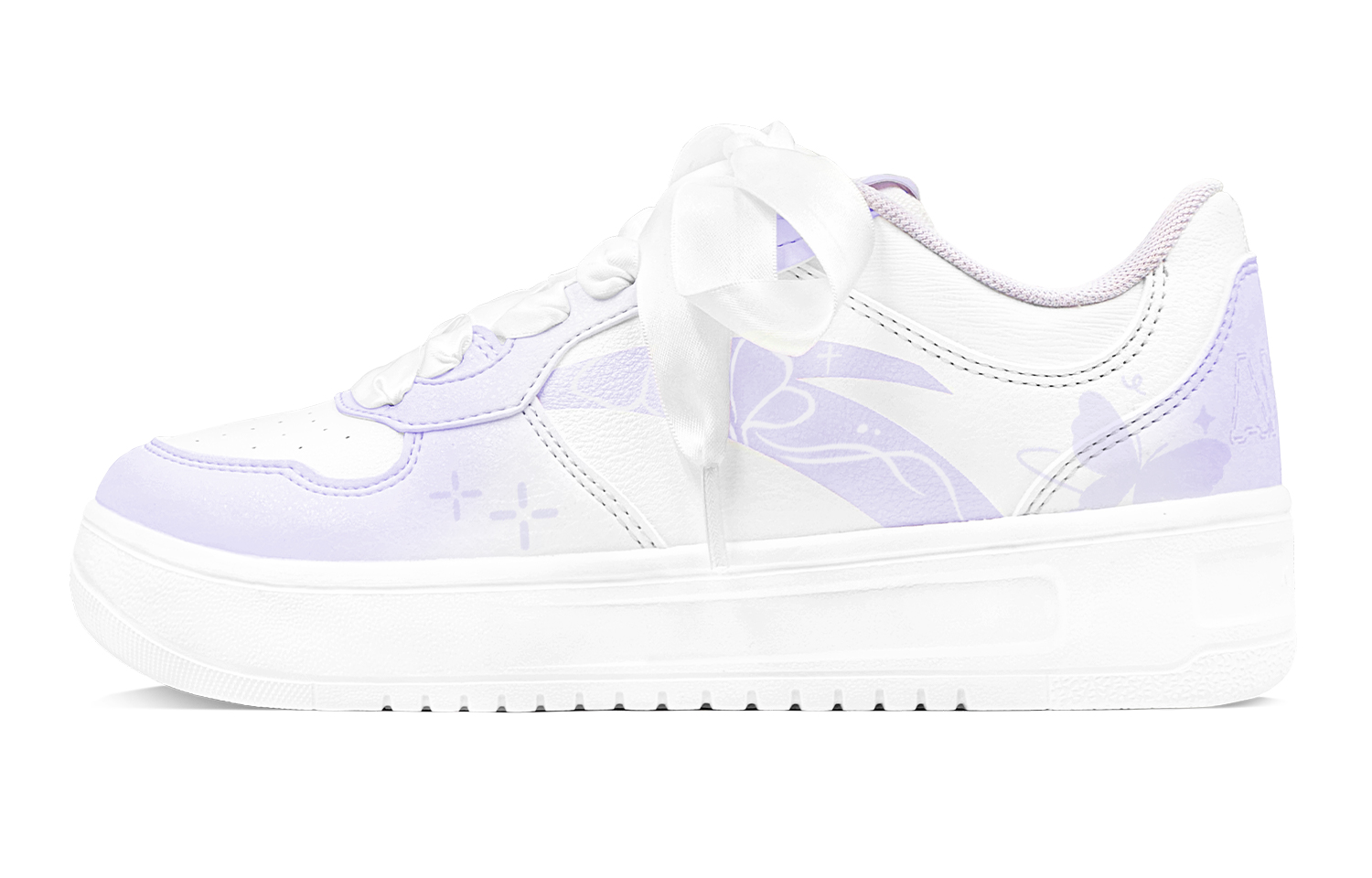 Anta Relaxed Abrasion Resistant Shock Absorbers Low Top Skateboard Shoes Women's White Purple