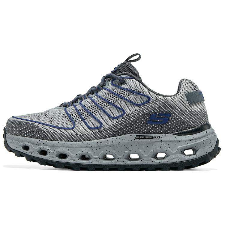 Skechers OUTDOOR Slip-Resistant Low-Top Hiking Shoes Men's Gray Blue