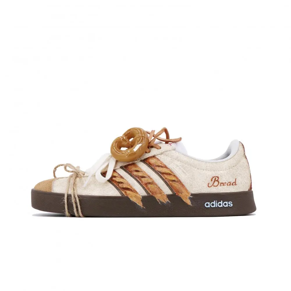 Adidas VL COURT 2.0 Cushioning, Wear Resistant Low top Skateboard Shoes Unisex Beige Brown
