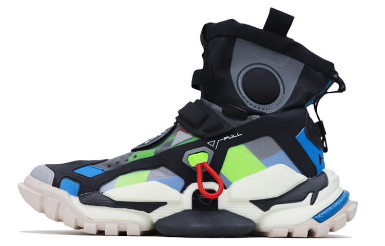 LiNing Reburn 2.0 Hi Dw High-Top Vintage Basketball Shoes Unisex Black Blue