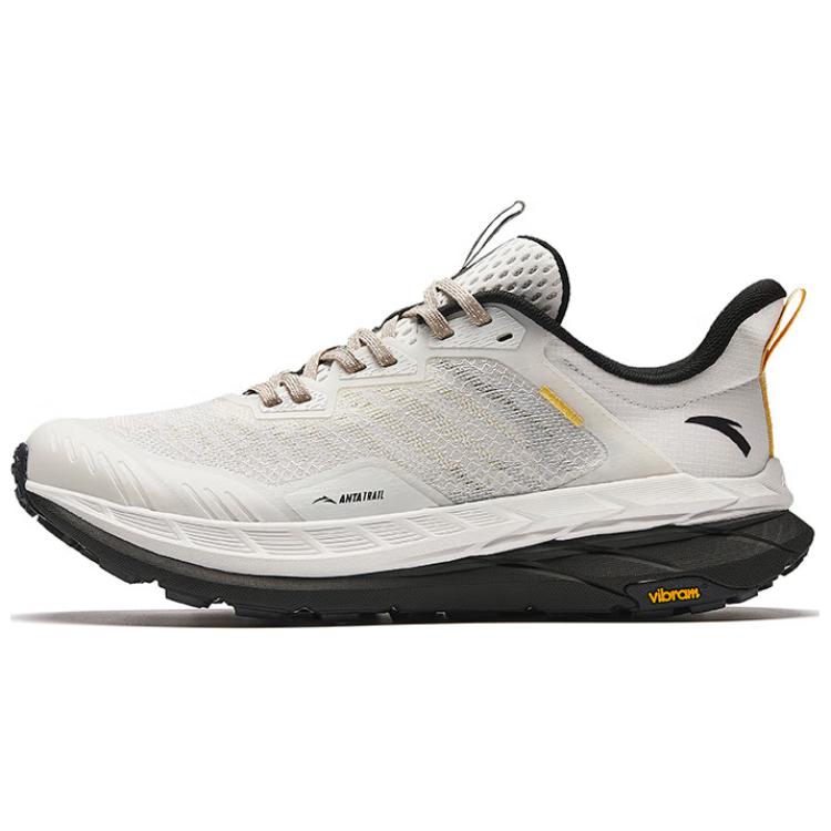 Anta Cushioning, Wear Resistant Low Top Running Shoes Men's White Black Yellow