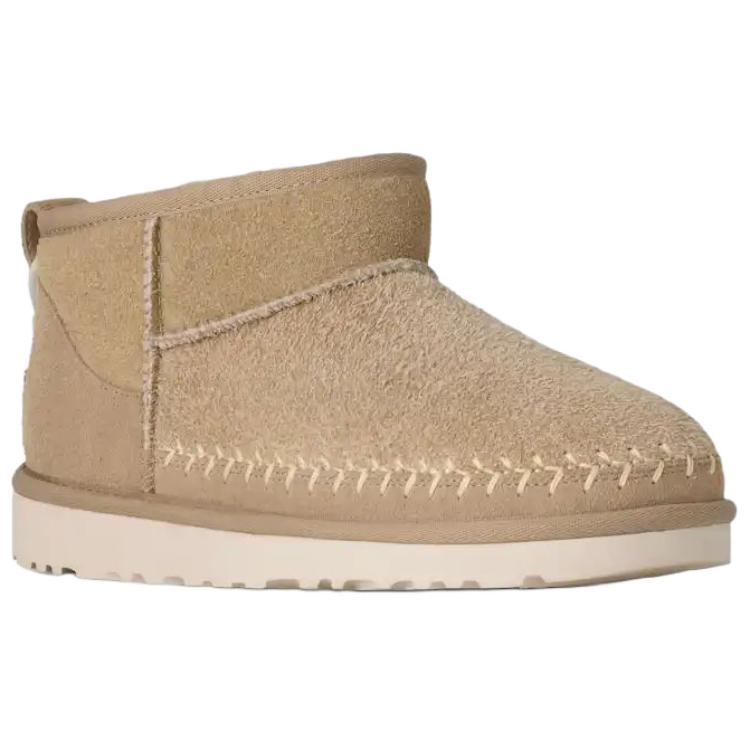 UGG CLASSIC ULTRA MINI Biarritz Abrasion Resistant Ankle Length Snow Boots Women's Khaki купить в интернет-магазине Yoocart с быстрой доставкой по России.