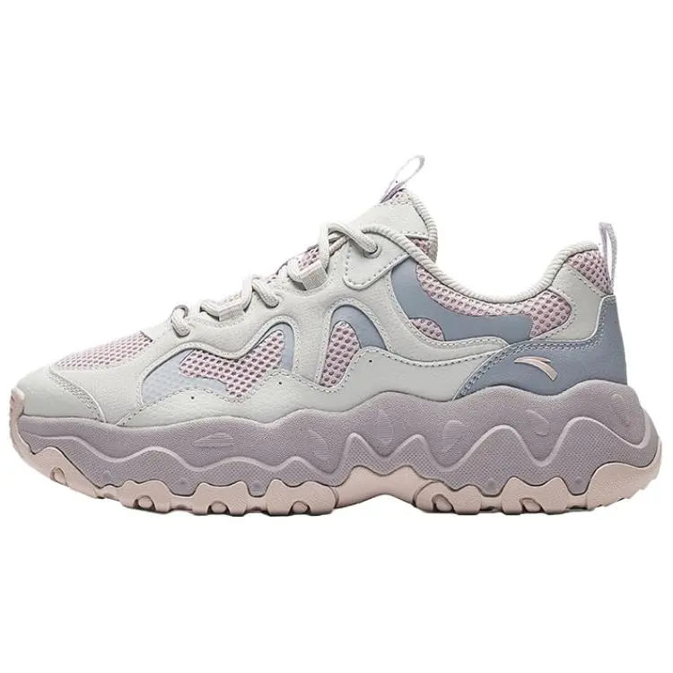 Anta Slip Resistant And Breathable Low top Chunky Sneakers Women's Gray Pink Purple
