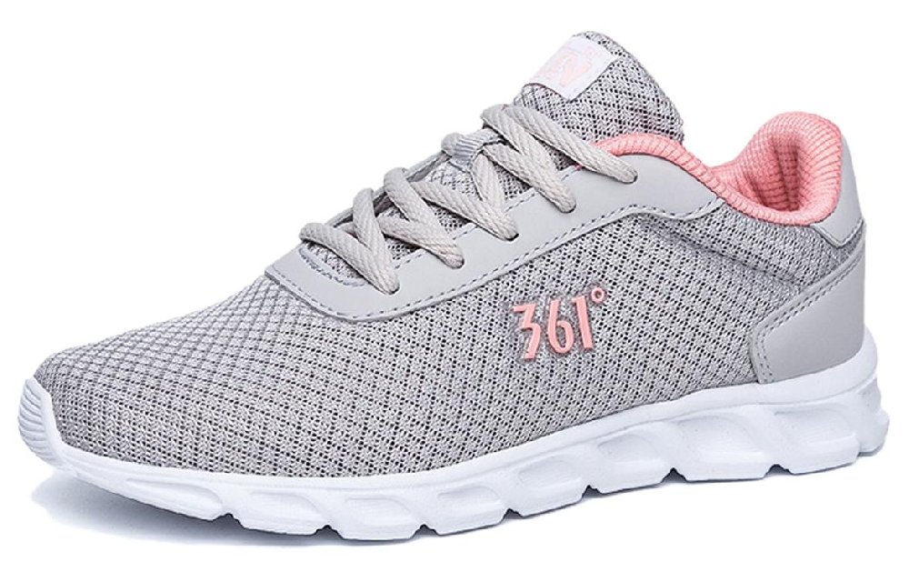 361° Shock Absorbers With Slip Resistant And Abrasion Resistant Properties Low Top Running Shoes Women's Gray Pink