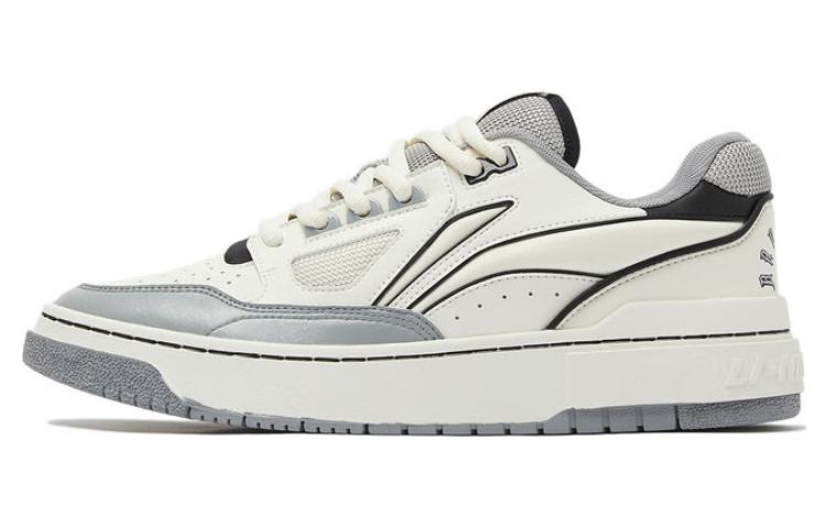 LiNing Rookie 2 Anti-Slip And Wear-Resistant Breathable Low-Top Vintage Basketball Shoes White Gray