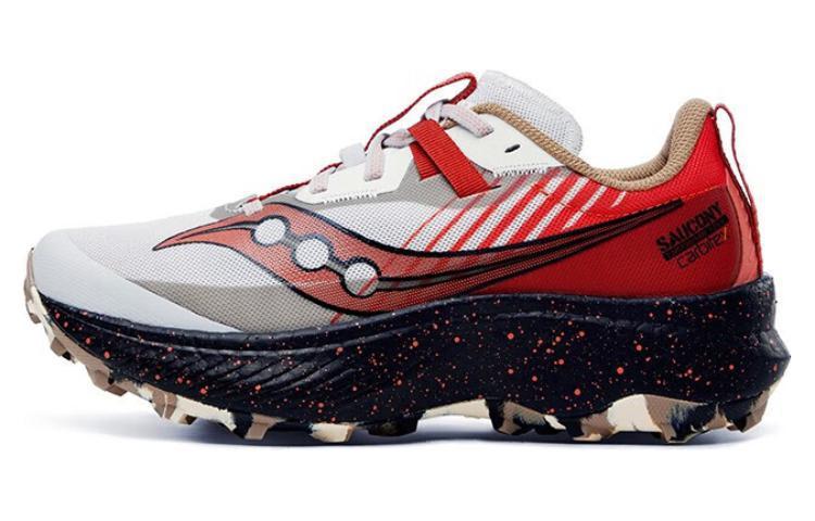 Saucony ENDORPHIN EDGE Cushioning Anti-Slip And Wear-Resistant Low-Top Trail Running Running Shoes Women's Gray Red