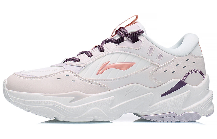 LiNing Anti-Slip Wear-Resistant Low-Top Sports Casual Shoes Women's White Purple
