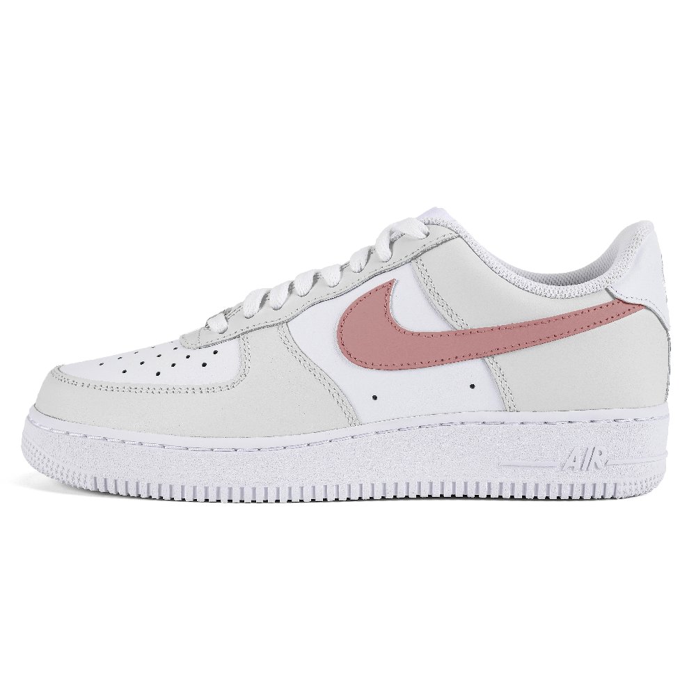 Nike Air Force 1 Air Force 1 Low Top Skateboard Shoes Unisex Gray White Red
