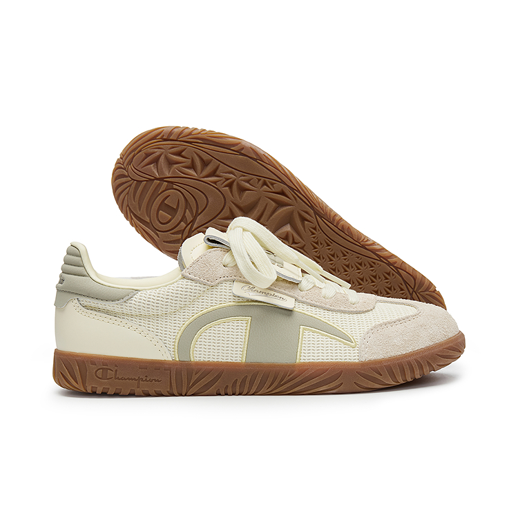 Champion T-Head German Army Trainers Champ T-Trainer Low-Top Skateboard Shoes Women's Pale Yellow/Caramel Beige