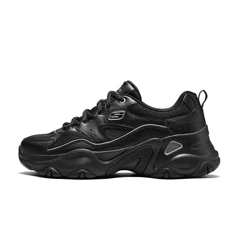 Skechers DLITES Low Top Chunky Sneakers Women's Black