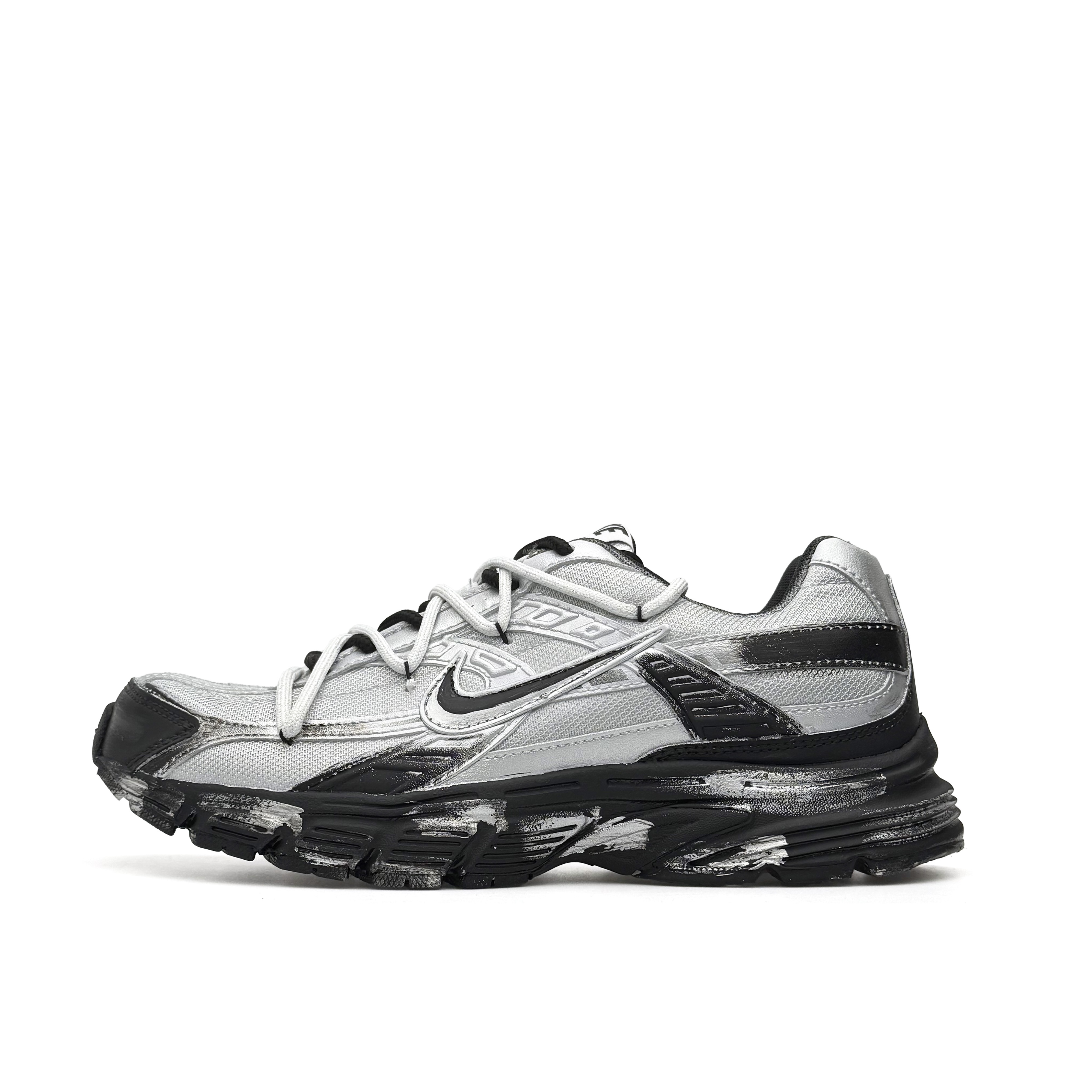 Nike Initiator Abrasion Resistant, Breathable, Lightweight Low top Casual Running Shoes Unisex Black Gray Silver