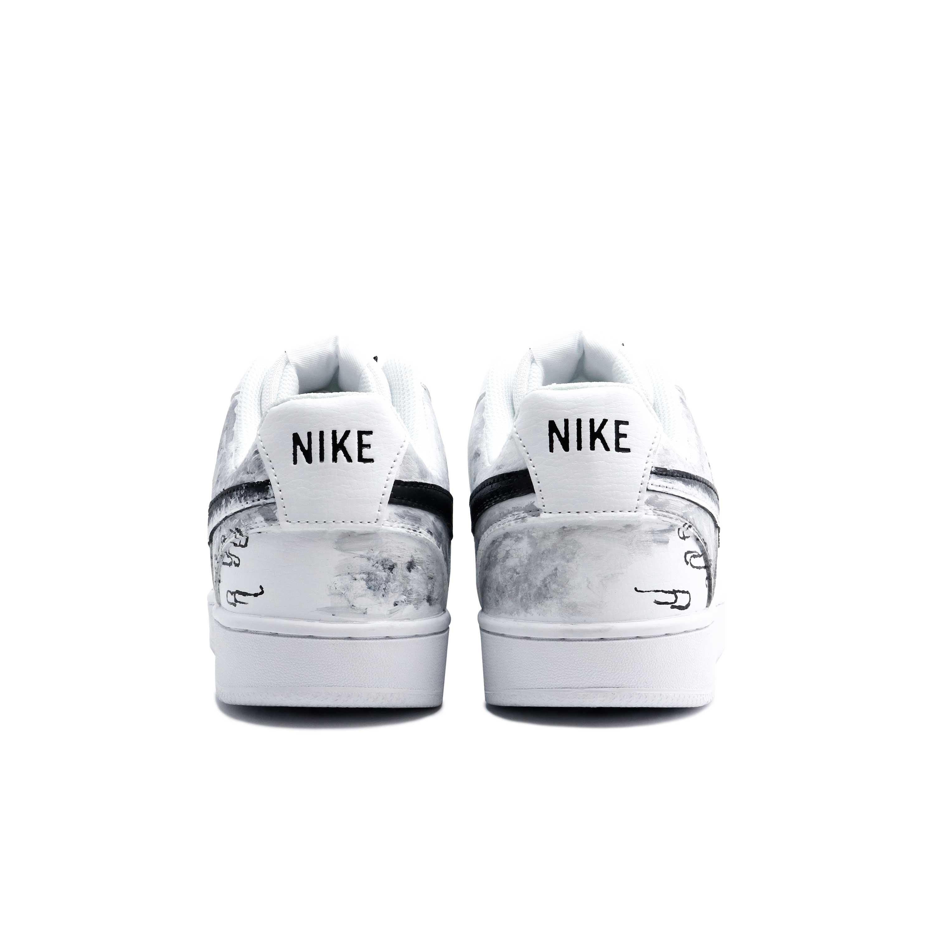 Nike Court Vision 1 Ink Shadow Graffiti Wear resistant And Lightweight Low Top Skateboard Shoes Men's Black White Gray купить в интернет-магазине Yoocart с быстрой доставкой по России.