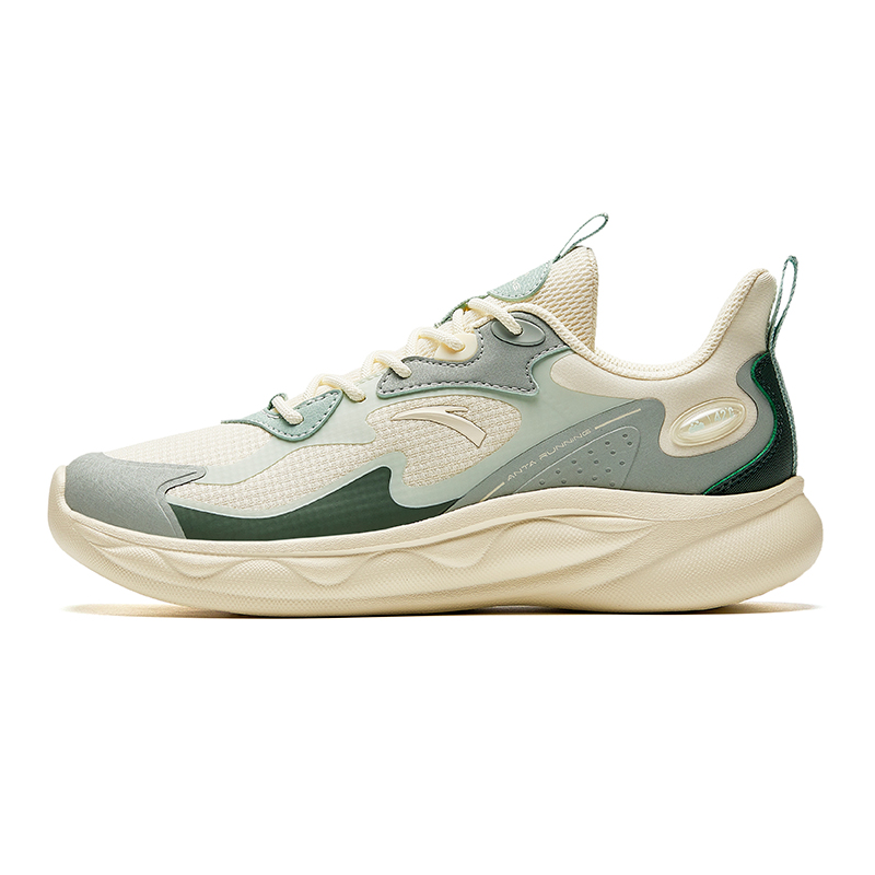 Anta Mianbomb 2 Cushioned Wear-Resistant Slip-Resistant Low-Top Running Shoes Women's Beige Green