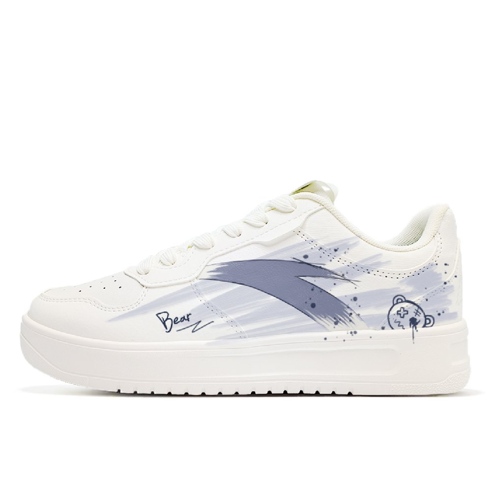 Anta Anti Slip Wear Resistant Low Top Skateboard Shoes Men's White Blue