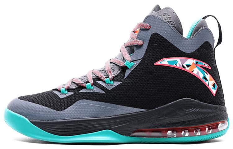 Anta The Shield 1 Cushioning Anti-Slip And Wear-Resistant High-Top Basketball Shoes Black Green