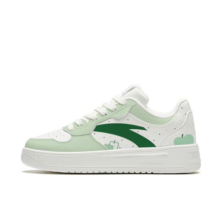 Anta Life Collection Slip Resistant Shock Absorbers Low Top Skateboard Shoes Unisex White Green