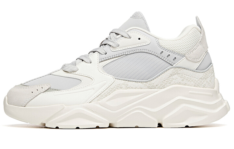 Anta Life Collection Anti Slip Wear Resistant Low Top Chunky Sneakers Men's White Gray