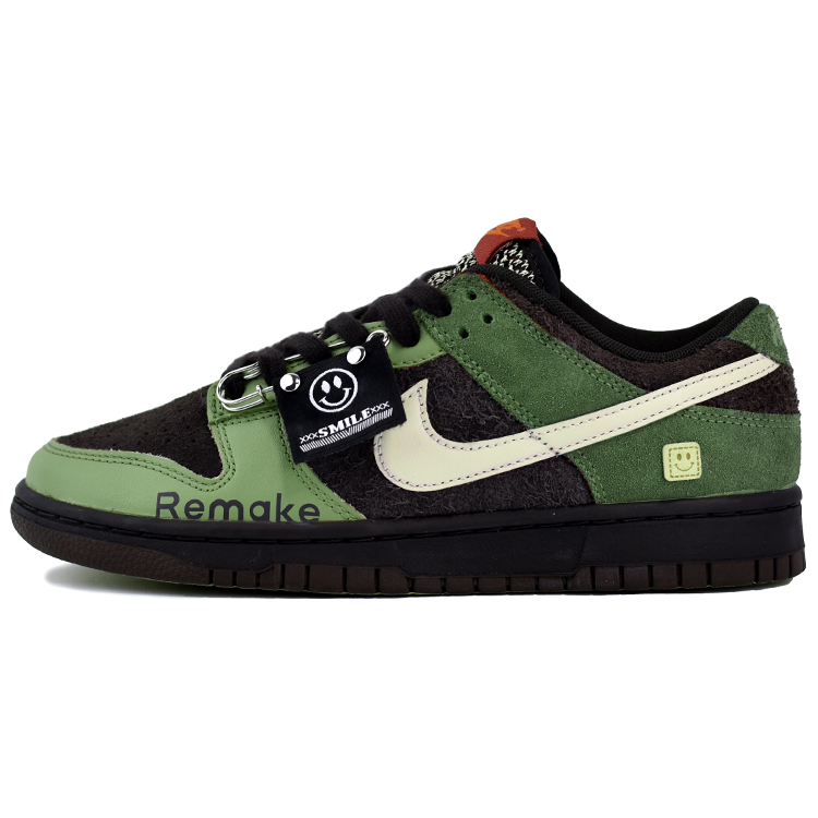 Nike Dunk Red Orange A2 Slip Resistant, Abrasion Resistant, Breathable Low Top Skateboard Shoes Unisex Brown Green