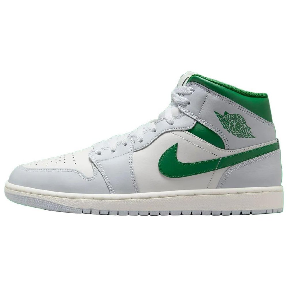 Jordan 1 Mid White Pure Platinum Pine Green