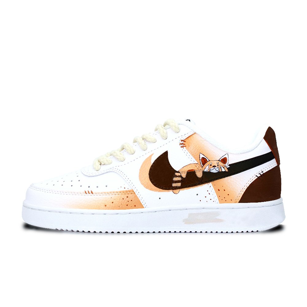 Nike Court Vision Lightweight Breathable Slip-Resistant Low-Top Skateboard Shoes Men's White Yellow