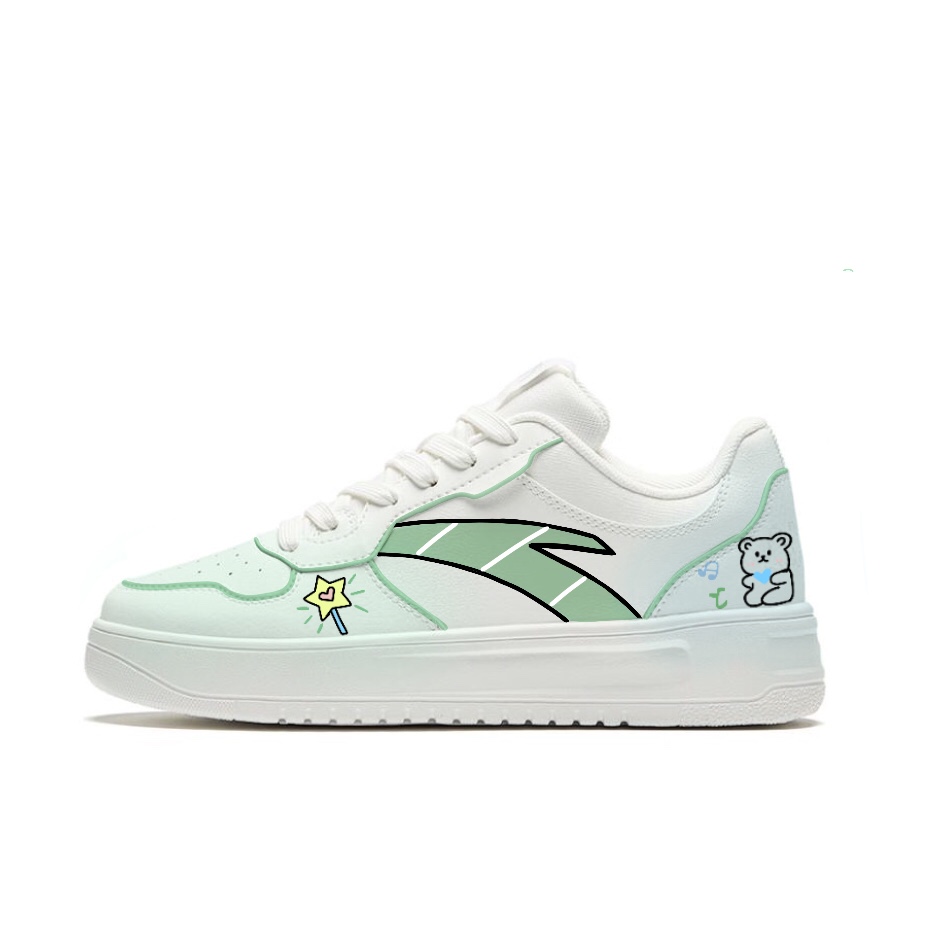 Anta Relaxed Slip Resistant, Abrasion Resistant, Lightweight Low Top Skateboard Shoes Unisex Green