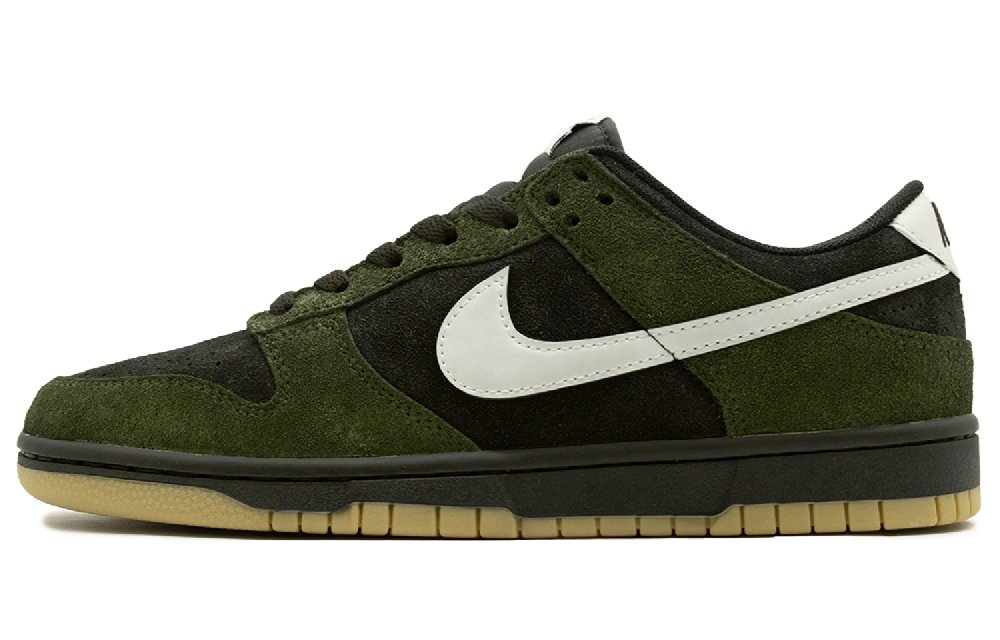 Nike Dunk Slip Resistant Low Top Skateboard Shoes Unisex Black Green White