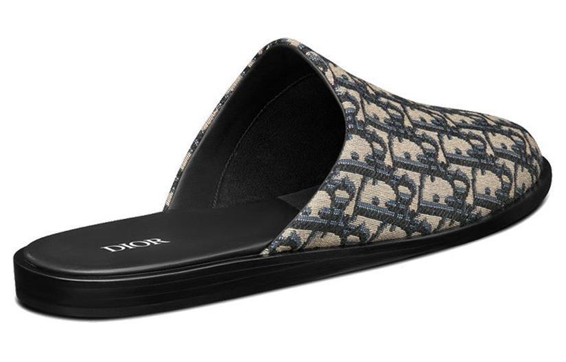 DIOR InDIOR Mule Beige Black DIOR Oblique Jacquard