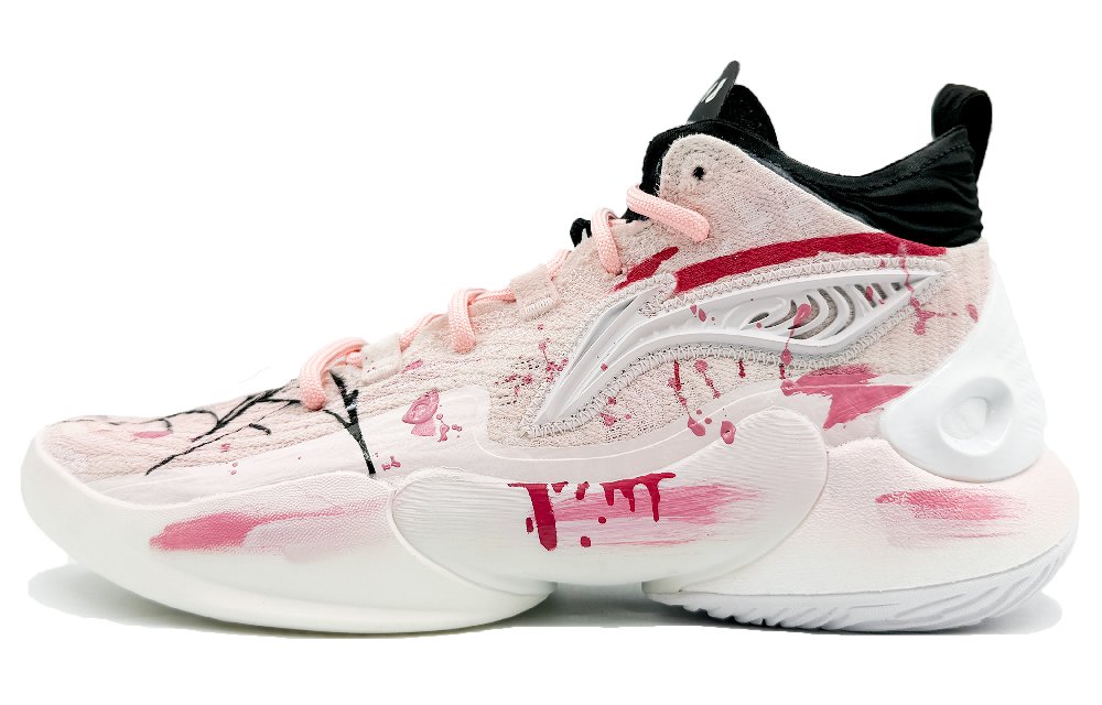 LiNing YuShuai 18 Cushioning Support Rebound Mid Top Basketball Shoes Men's Pink
