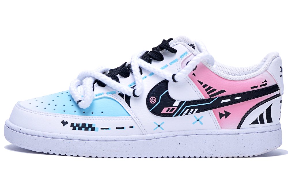 Nike Court Vision 1 Abrasion-Resistant Low-Top Skateboard Shoes Men's Blue Pink