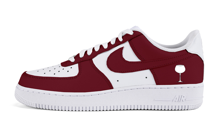 Nike Air Force 1 Low-Top Skateboard Shoes Men's Burgundy