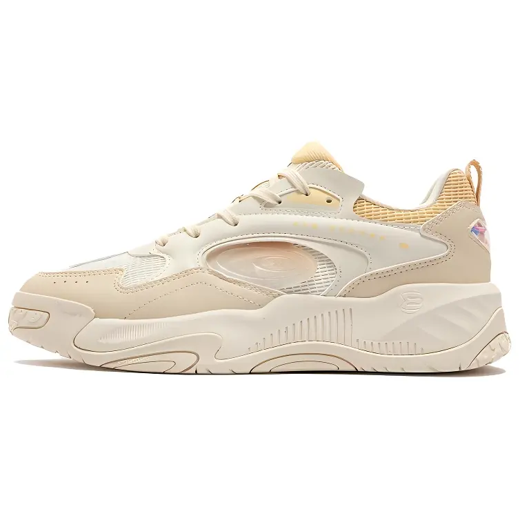 361° Coverage Abrasion Resistant Low Top Skateboard Shoes Women's White Yellow