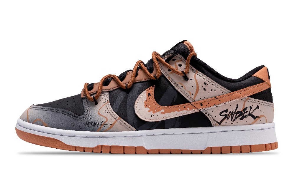 Nike Dunk Anti-Slip Wear-Resistant Low-Top Skateboard Shoes Men's Black Brown