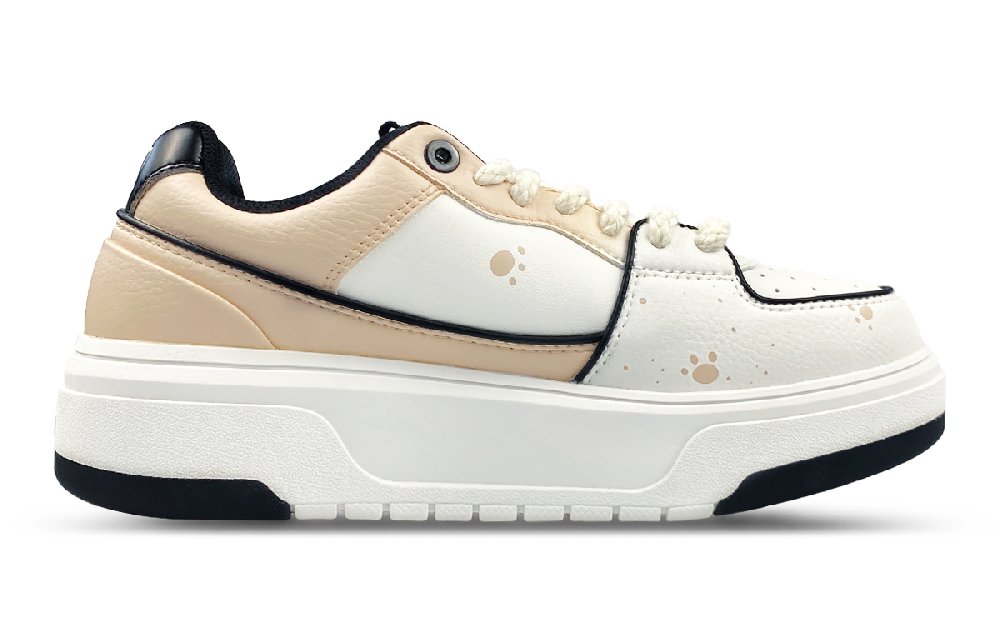 MLB Chunky Liner Anti-Slip Wear-Resistant Low-Top Skateboard Shoes Unisex Beige Brown