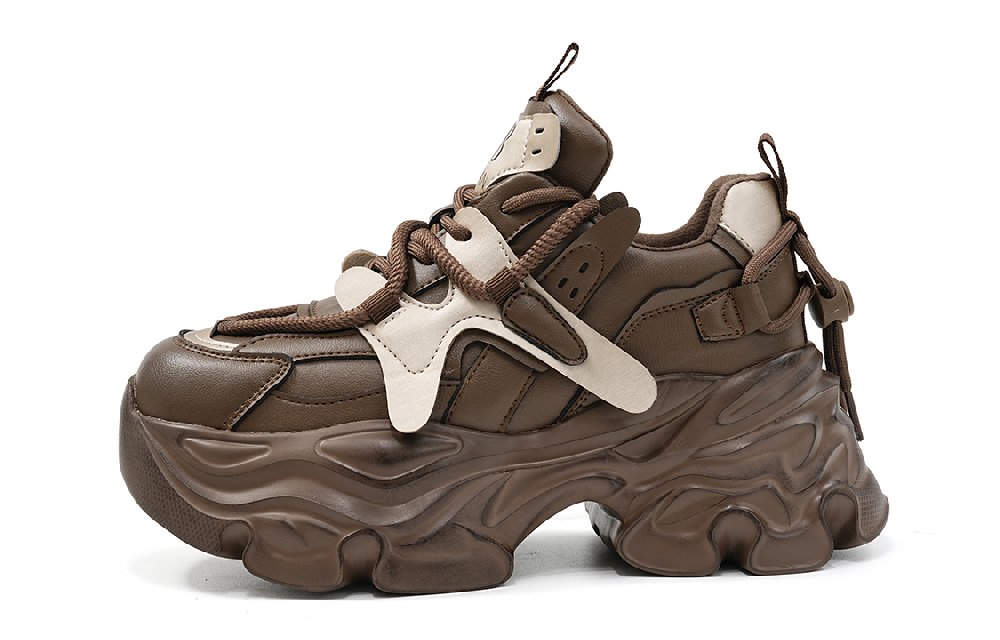 EBLAN Height Increasing Low Top Chunky Sneakers Women's Brown