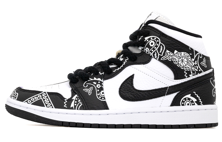 Jordan Air Jordan 1 Mid Mid-Top Vintage Basketball Shoes Women's Black Purple
