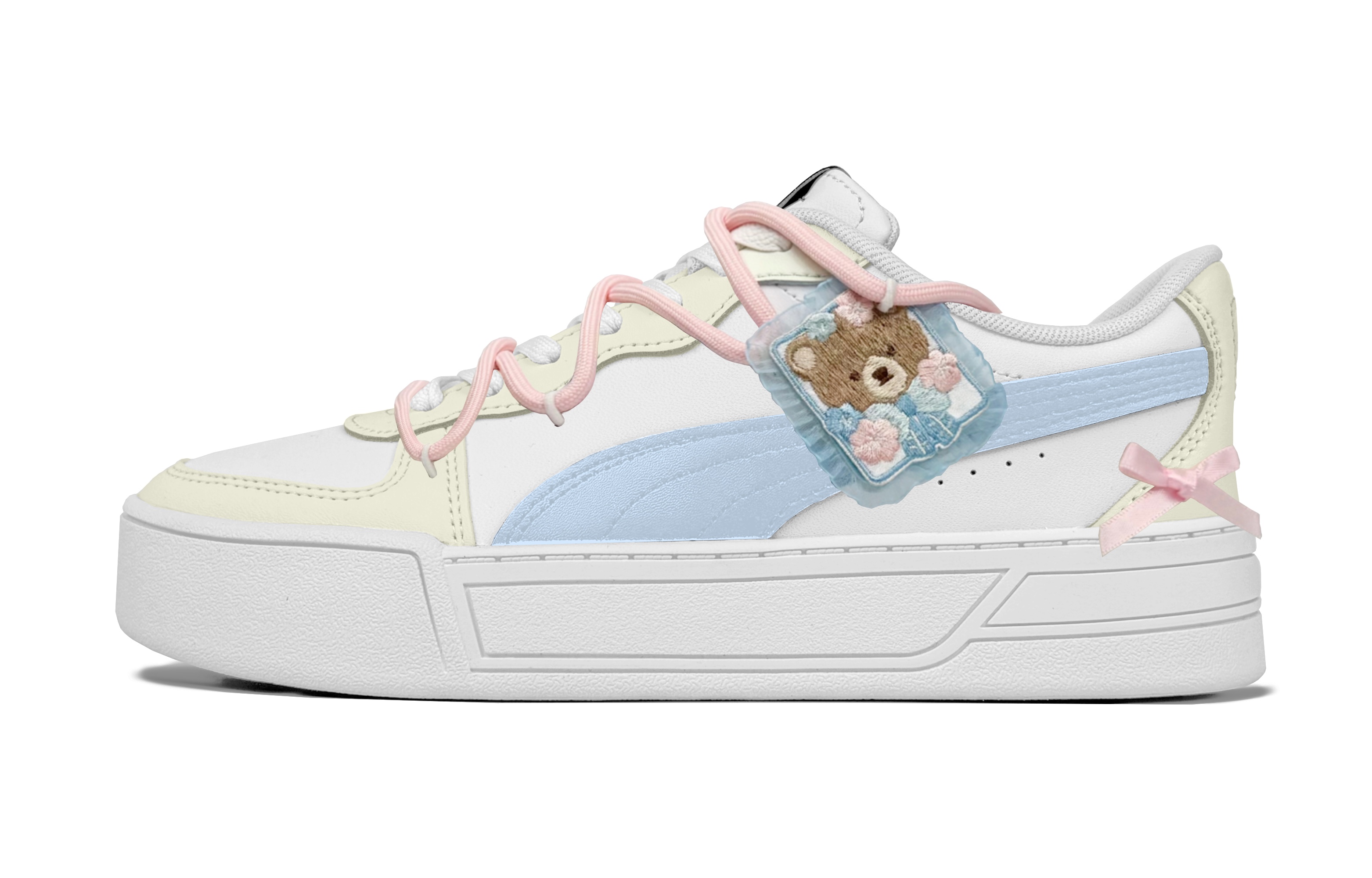 PUMA Skye Honey Orange Lulu, Shopping Bag Cushioning, Wear Resistant Low top Skateboard Shoes Women's Light Yellow