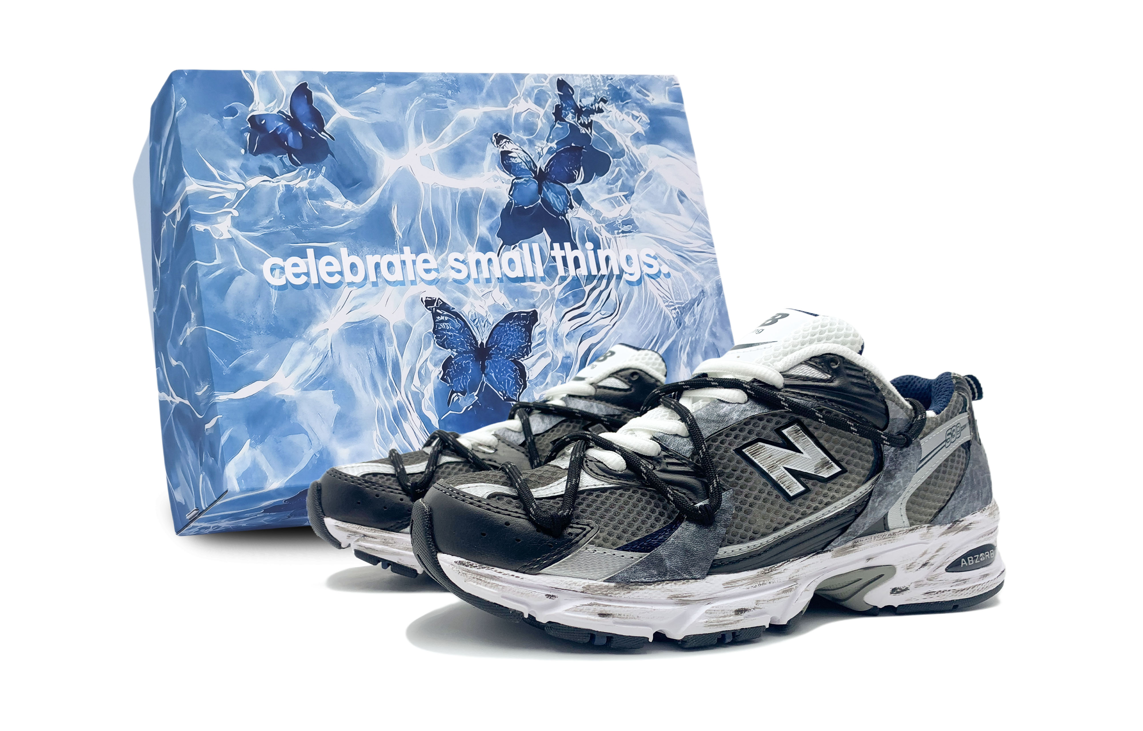 New Balance NB 530 Cushioning Anti-Slip Wear-Resistant Breathability Low-Top Running Shoes Unisex Black Gray Blue