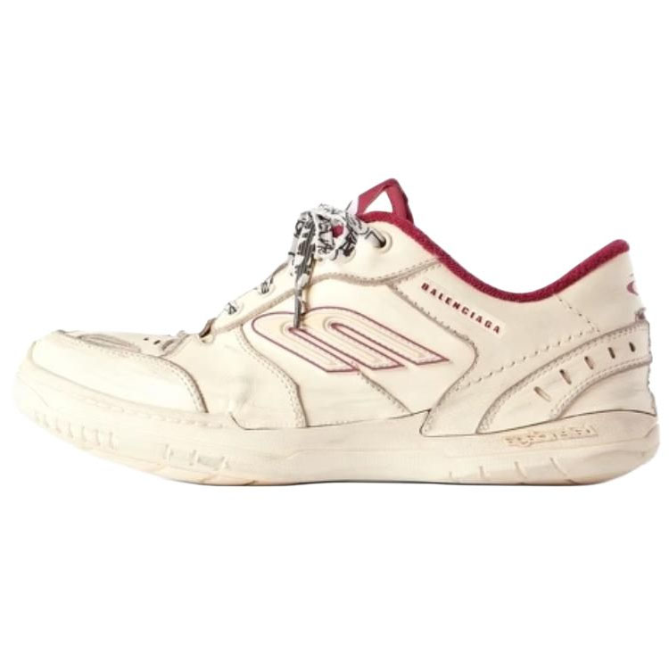Balenciaga Hamptons Worn Out Low Top Casual Shoes Men's Beige