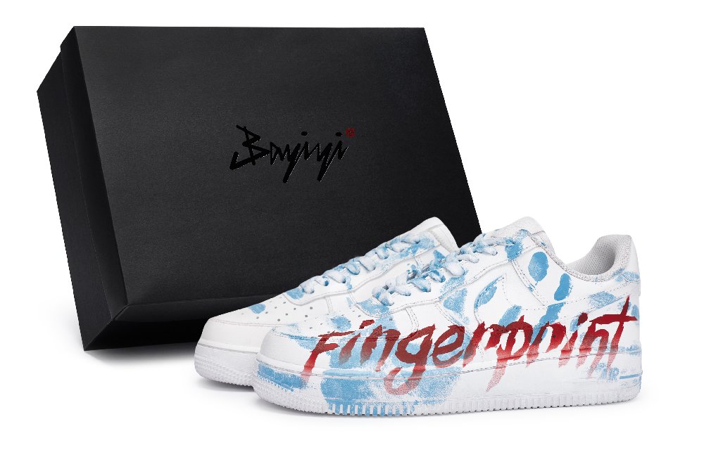 Nike Air Force 1 Special Shoe Box Anti-Slip Wear-Resistant Low-Top Skateboard Shoes Unisex White Blue Red