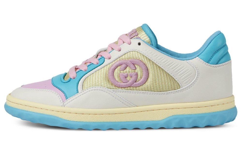 GUCCI Women's MAC80 Sneaker Pastel Pink And Light Blue Leather