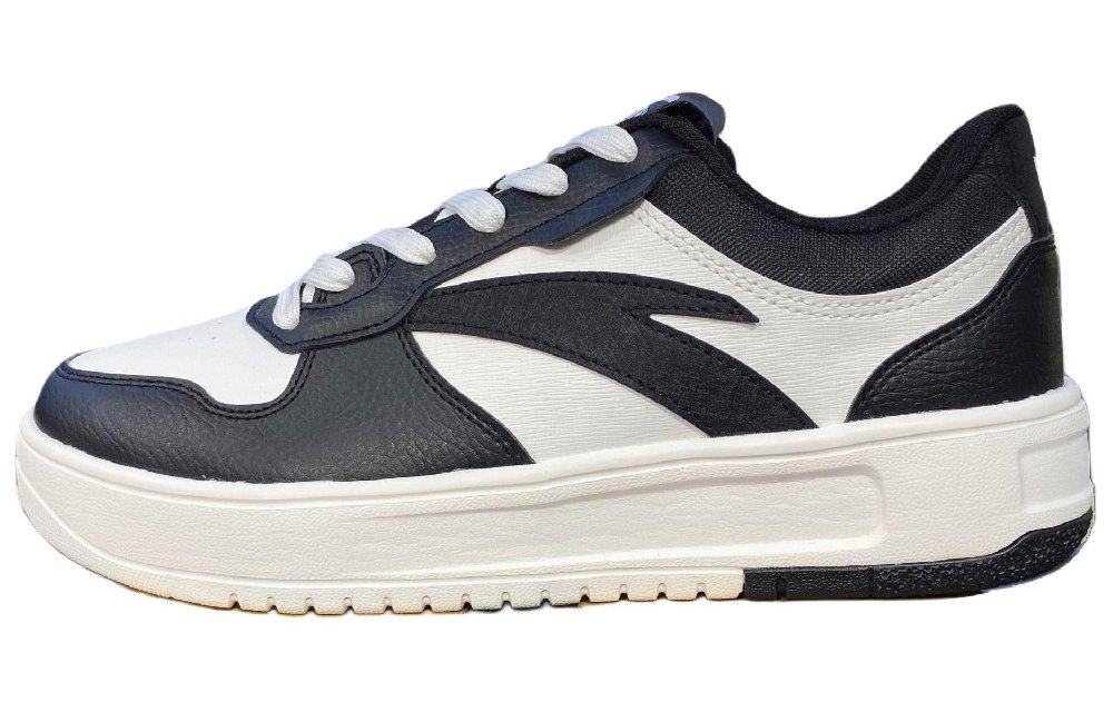 Anta Slip Resistant, Abrasion Resistant, Breathable Low Top Skateboard Shoes Men's Black White