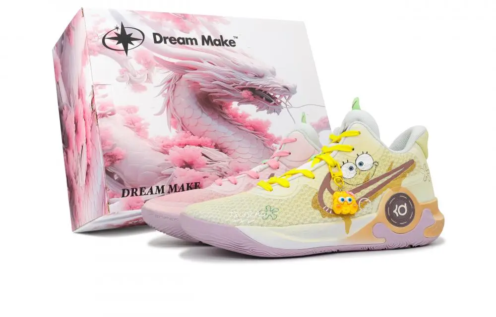 Nike KD Trey 5 IX Vintage Basketball Shoes Unisex Mid top Yellow/Orange/Pink/Green/White