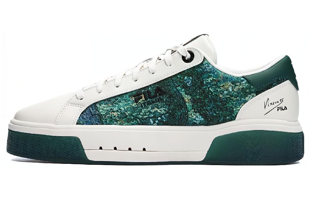 FILA Van Gogh Museum Skateboard Shoes Men Low-Top Green